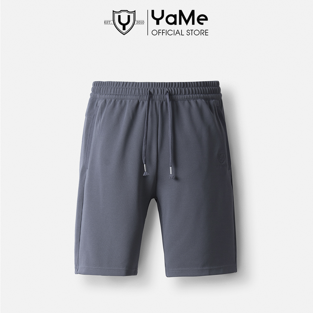 Quần short nam lưng thun phom vừa đơn giản chính hãng Y2010 quần ngắn nam dưới gối vải thun thoáng mát trơn PREMIUM 33 22607 |YaMe|