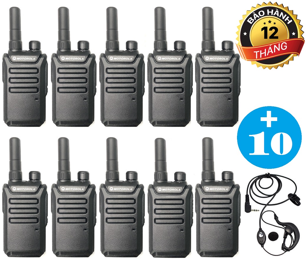 Bộ 10 Bộ đàm Siêu nhỏ Motorola GP600 + 10 Tai Nghe Chuyên Dụng