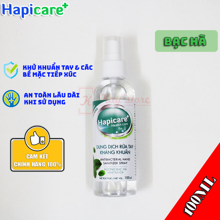 Chai xịt khuẩn HapiCare+ Mini bỏ túi
