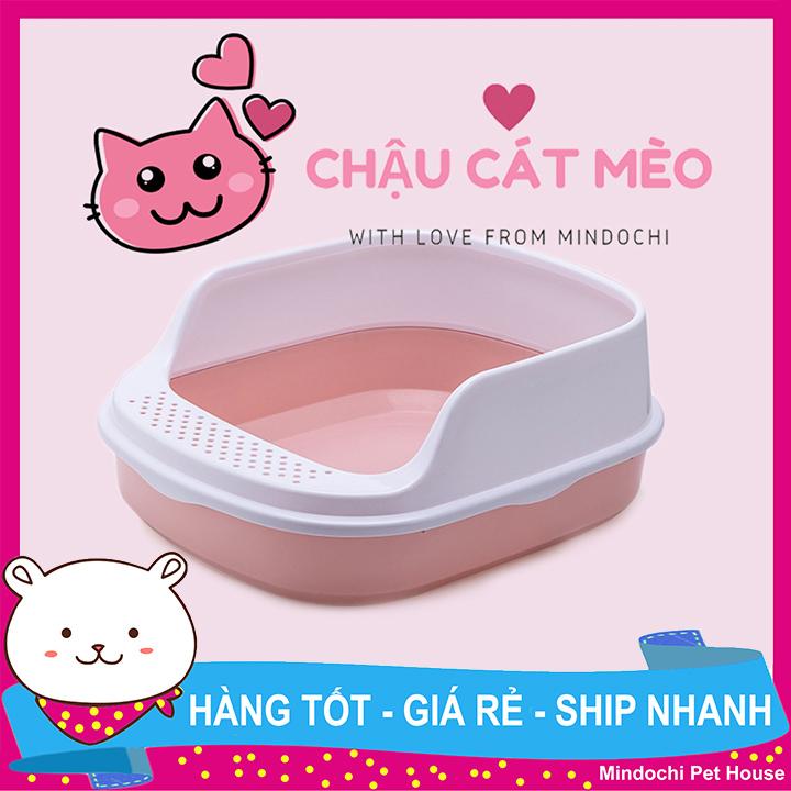 Chậu Cát Cát Vệ Sinh Cho Mèo Thành Cao Kèm Xẻng Nhựa