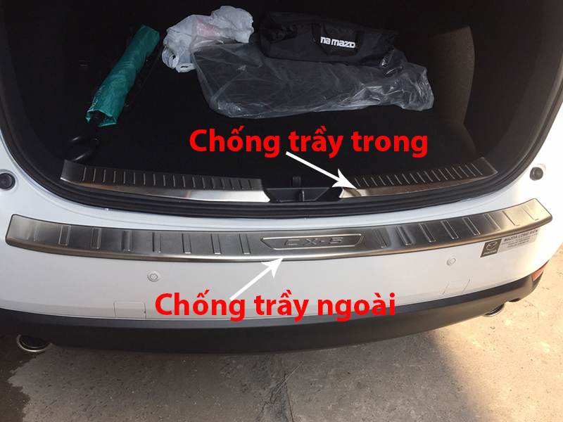 Nẹp cốp xe, chống trầy cốp ngoài Xe Mazda CX5 2018-2019 2020 2021 mẫu INOX Cao Cấp Chống Xước Cốp Hiệu Quả, Lắp Đặt Dễ Dàng