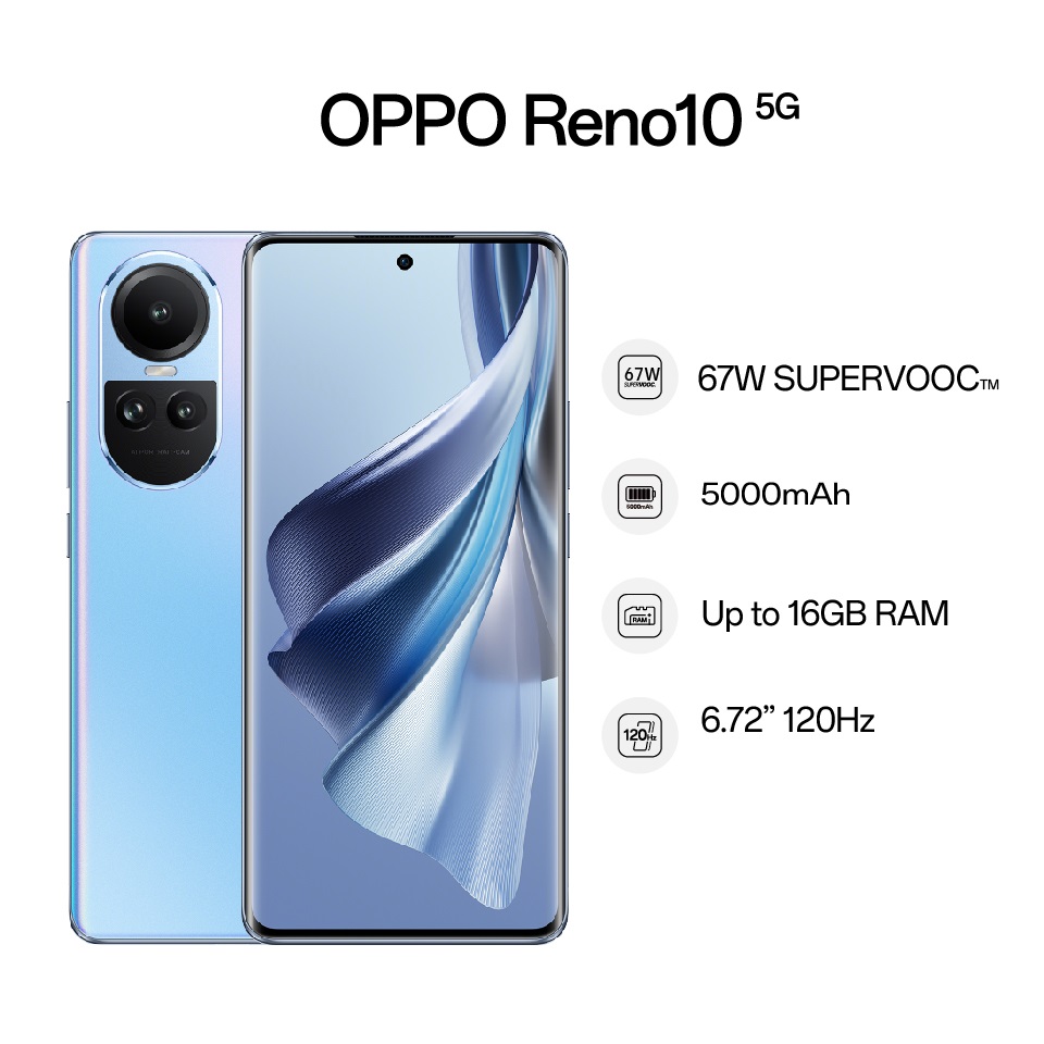 Điện Thoại Oppo Reno 10 5G 8GB/256GB - Hàng Chính Hãng Bảo Hành 12 Tháng