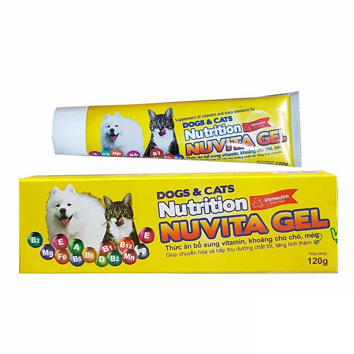 Gel dinh dưỡng cho chó mèo Nuvita Gel 120g Thức ăn bổ sung vitamin khoáng - CutePets