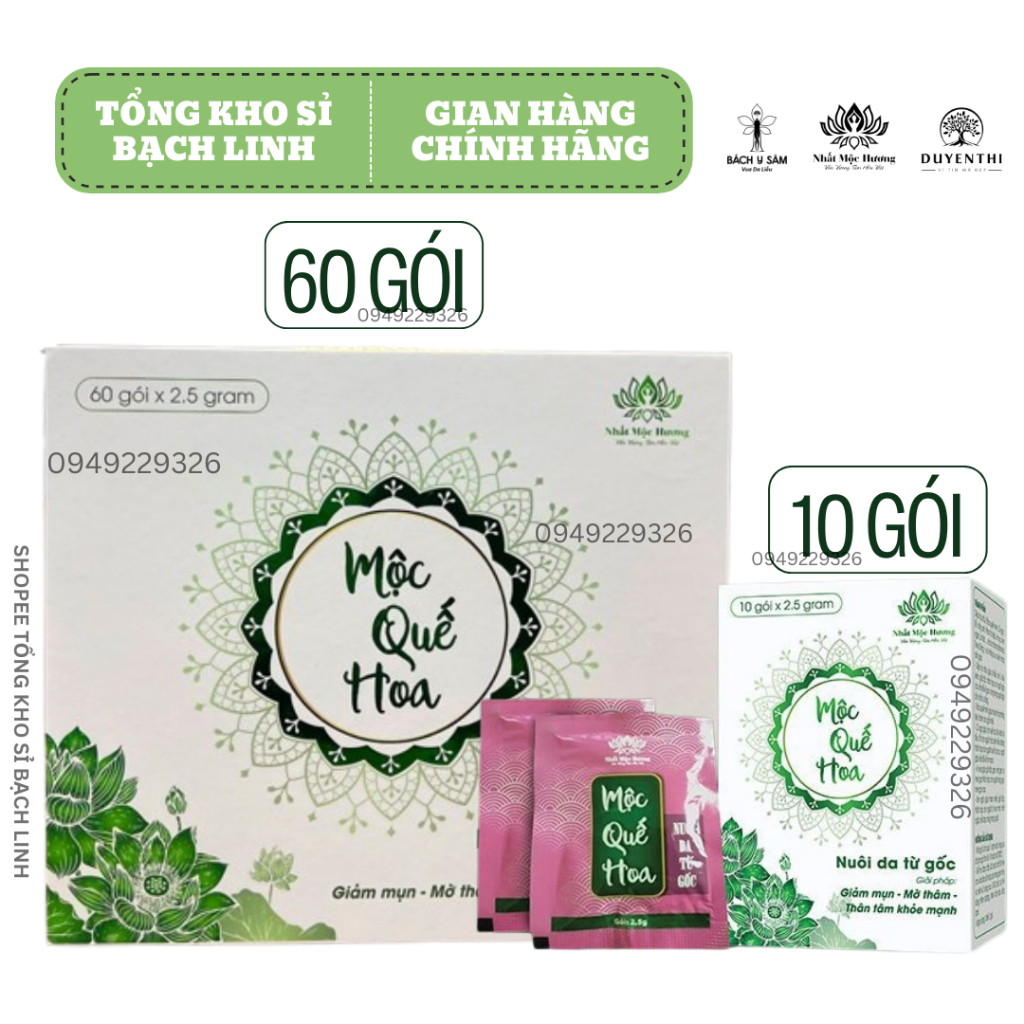 Mộc Quế Hoa Bách Y Sâm THANH NHIỆT GIẢM MỤN Hộp 20 gói x 2.5g (Mẫu Mới Dạng Cốm)
