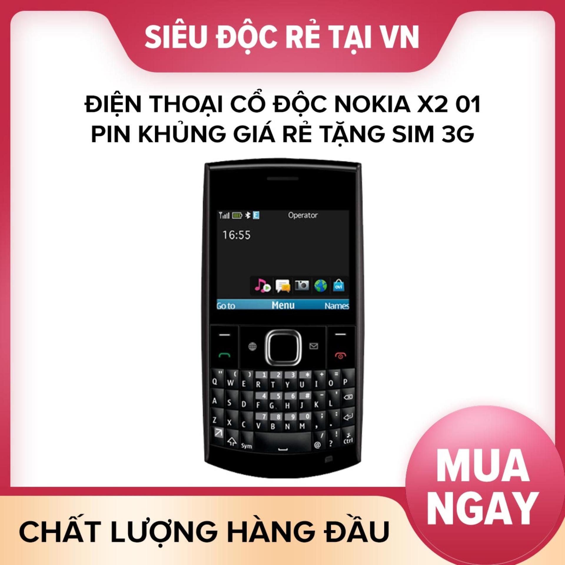 Điện thoại cổ độc Nokia x2 01 pin khủng giá rẻ tặng sim 4g lên mạng