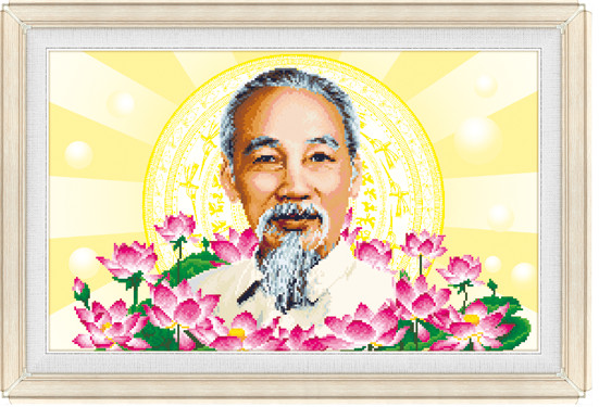 Tranh đính đá bác hồ 77408