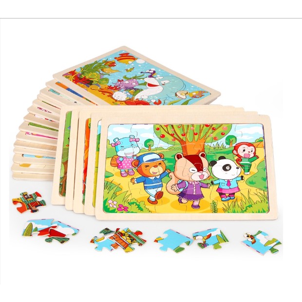 Tranh ghép hình 24 miếng cho bé - Đồ chơi gỗ thông minh.