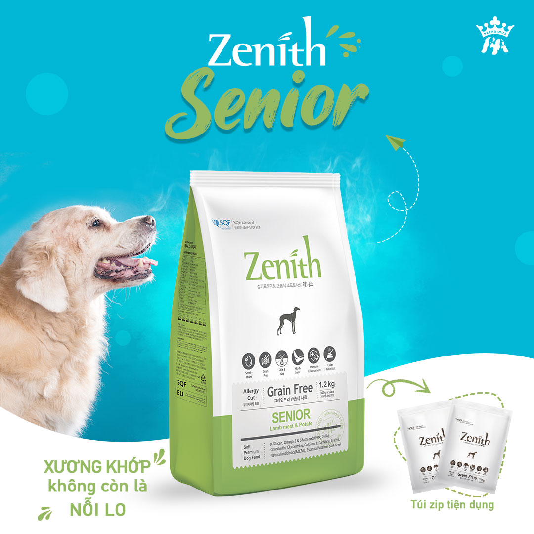 Zenith senior hạt mềm cho chó già