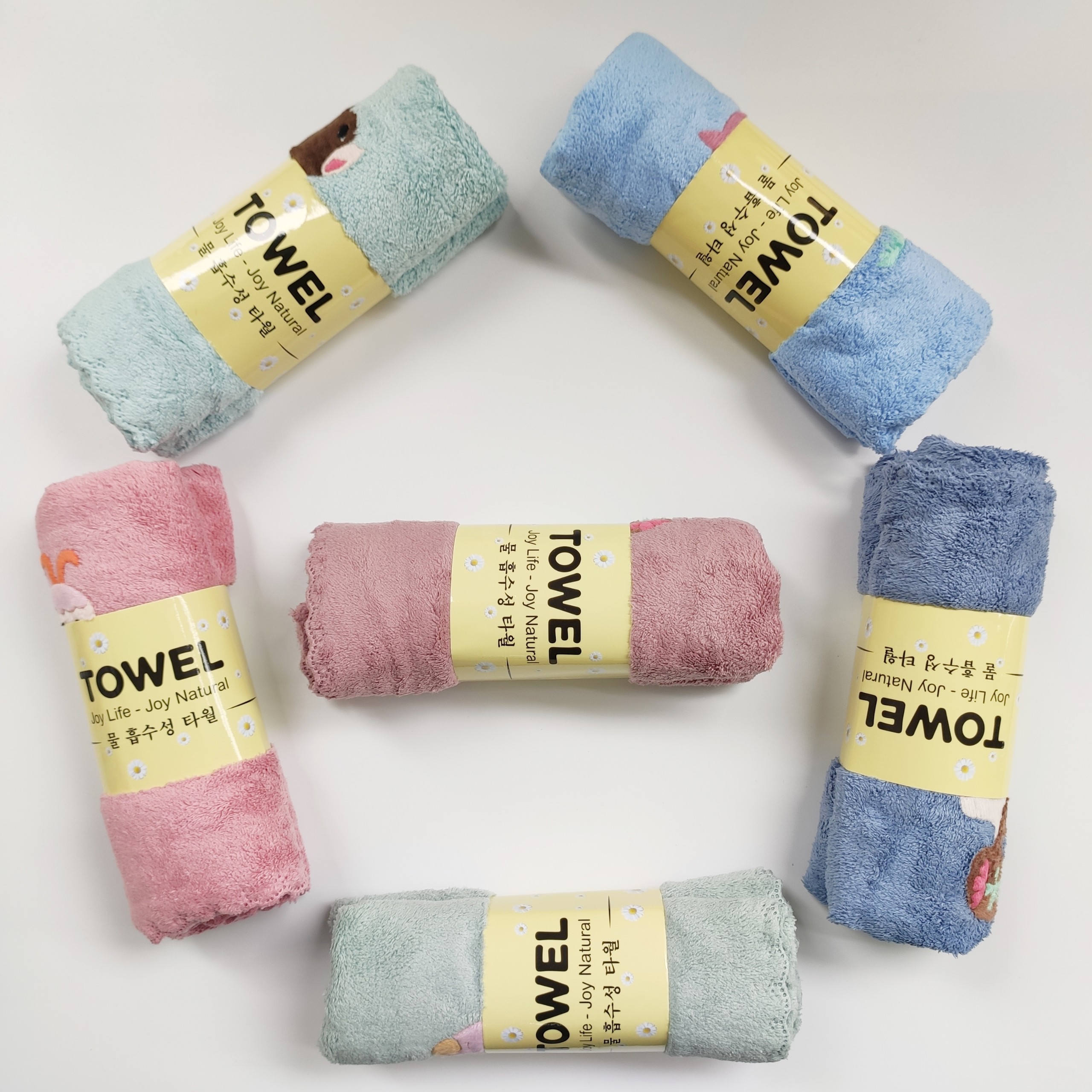 Khăn lông cừu Hàn Quốc có hình thêu siêu 35x75cn mềm siêu thấm hút