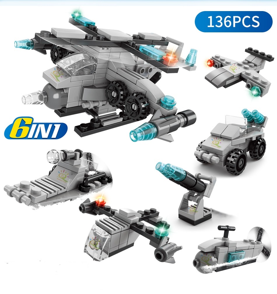 Đồ chơi lắp ghép mô hình máy bay hải quân - Bộ 6 trong 1 máy bay hải quân , mô hình đẹp, giúp bé rời xa điện thoại, ti vi  giúp kích thích trí tưởng tượng, khả năng sáng tạo cũng như sự khéo tay của các bé- ANHTHU688