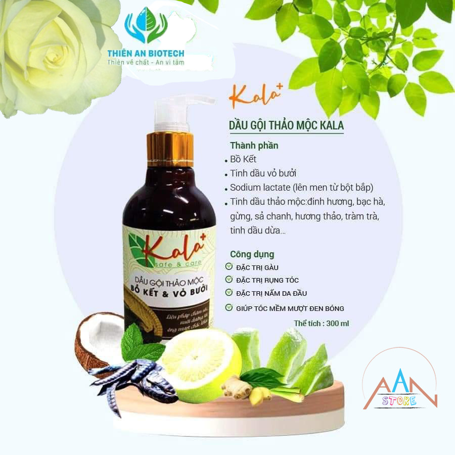 Dầu gội thảo mộc Kala chai 300ml l, Chính hãng