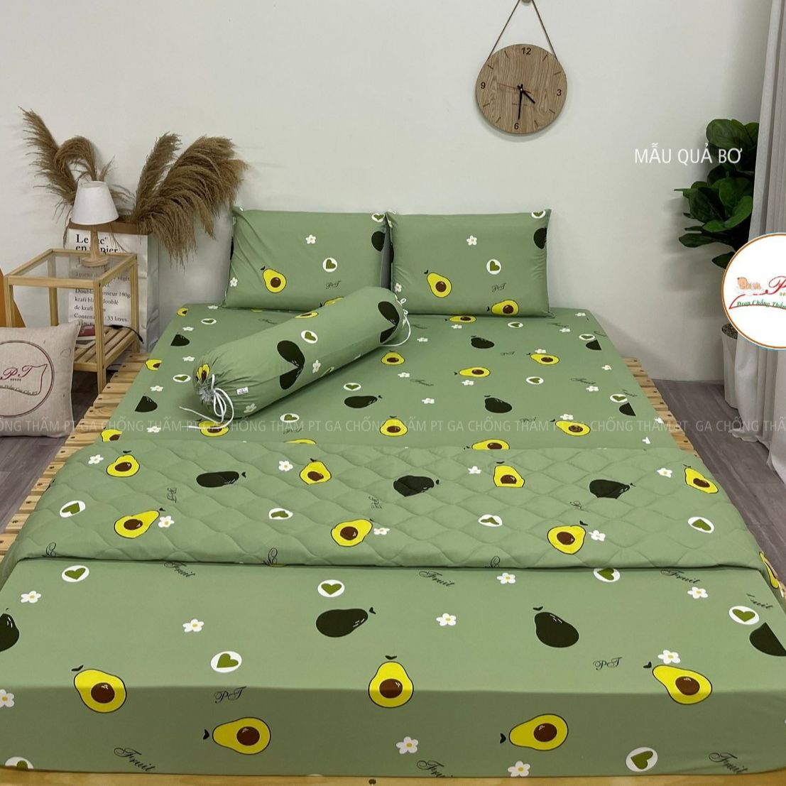 0608 quả bơ - bộ drap ga - ga lẻ - vỏ gối - thun siêu lạnh organic & ga chống thấm cao cấp pt - chất thun siêu lạnh lụa organic siêu mát lạnh - achuashop