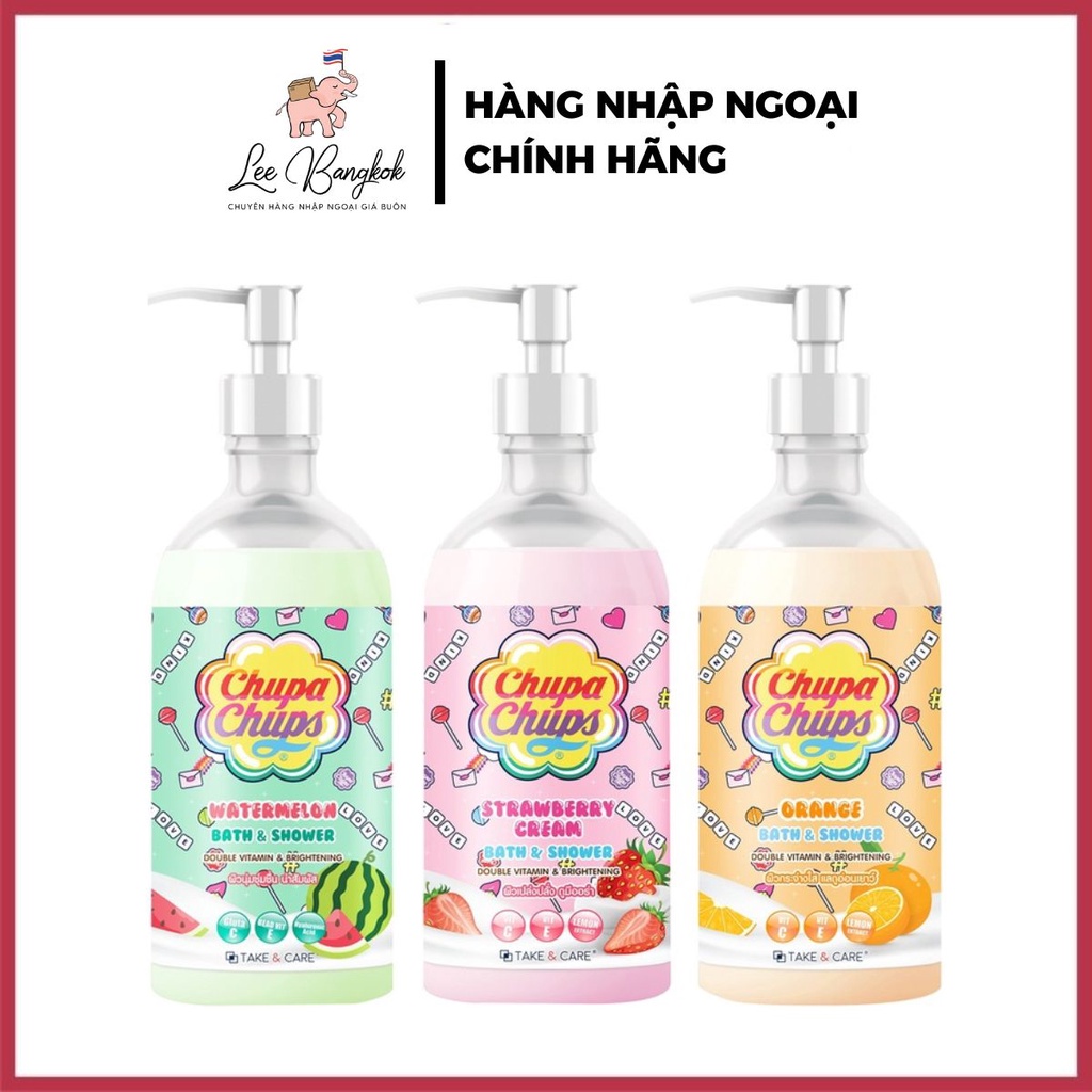 Sữa tắm mịn da, sáng da chupa chups thái lan thơm mát, giúp thư giãn, làm sạch sâu tự nhiên hàng chính hãng 450ml