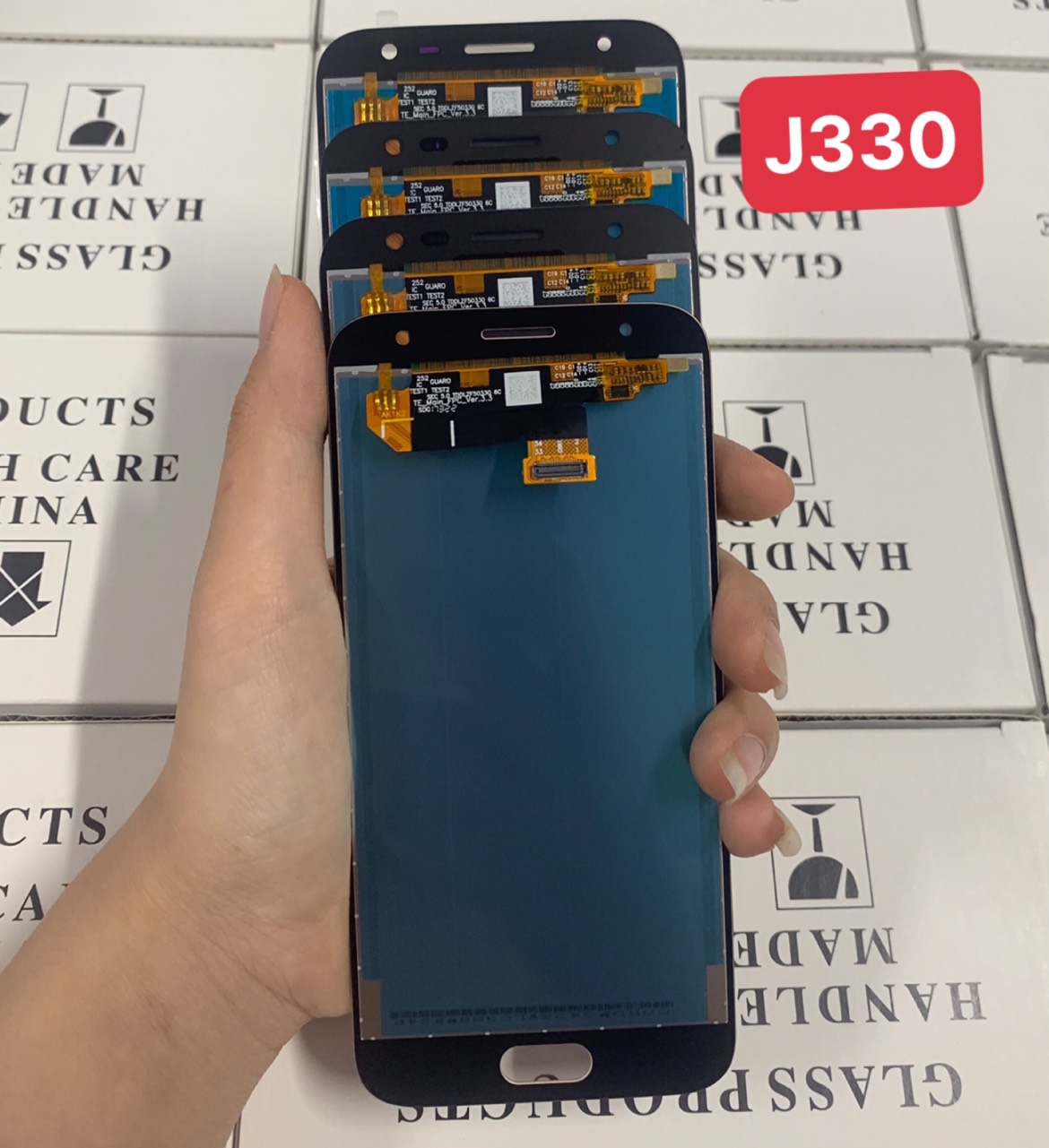 Màn hình zin new samsung J330 / Samsung J3 pro nguyên bộ màu đen-xanh-vàng