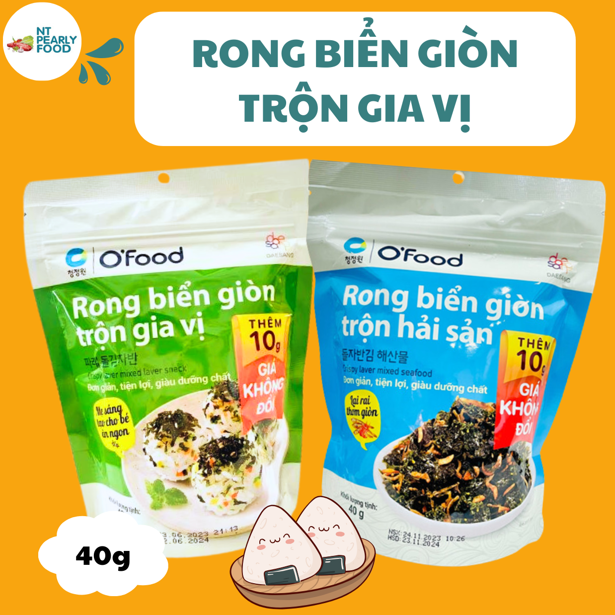 Rong Biển Giòn Trộn Gia Vị, Hải Sản O'food_Rong Biển Ăn Liền, Tiện Lợi, Vừa Ăn, Chế Biến Cơm Nắm, Rắc Cháo, Food, Ăn Vặt