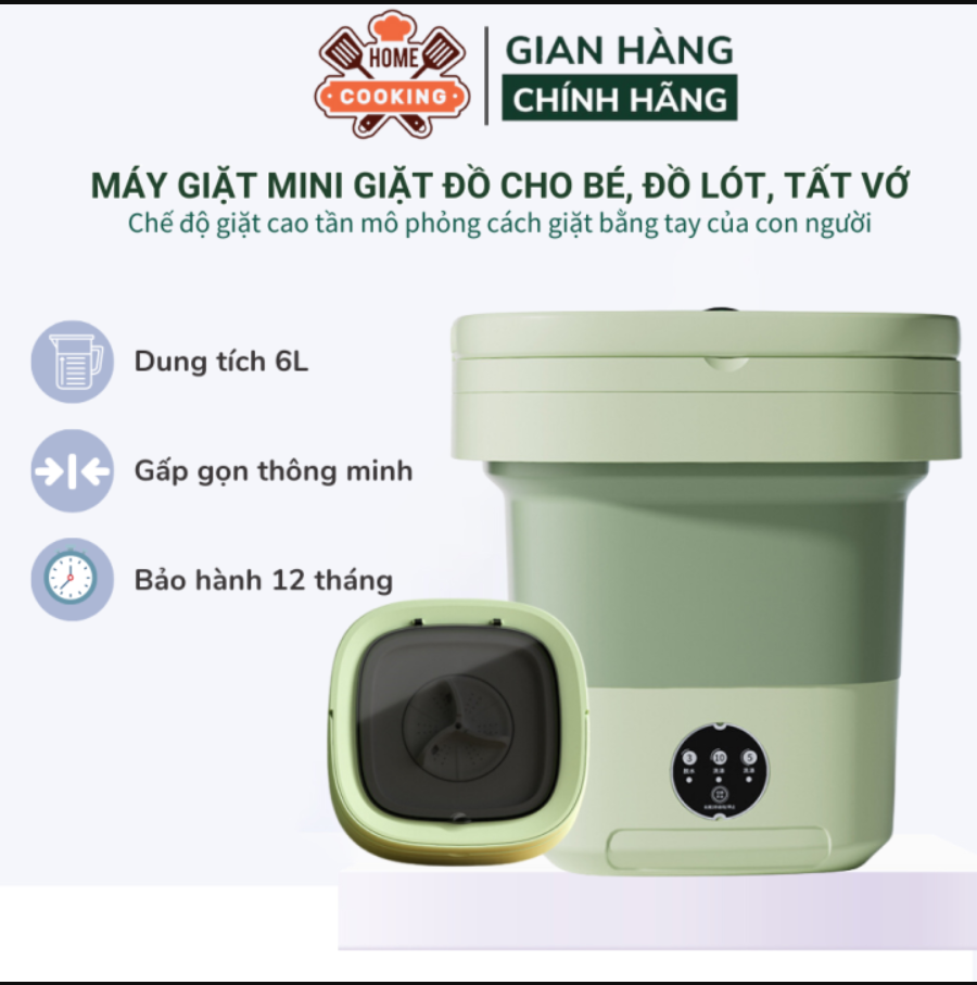 Máy giặt mini siêu nhỏ, máy giặt mini tokoro gấp gọn thiết kế nhỏ gọn dùng để giặt đồ lót, quần áo trẻ em siêu tiện lợi, máy giặt mini tự động ko gây hư hại cho vải kèm sạc usb bh 12 tháng