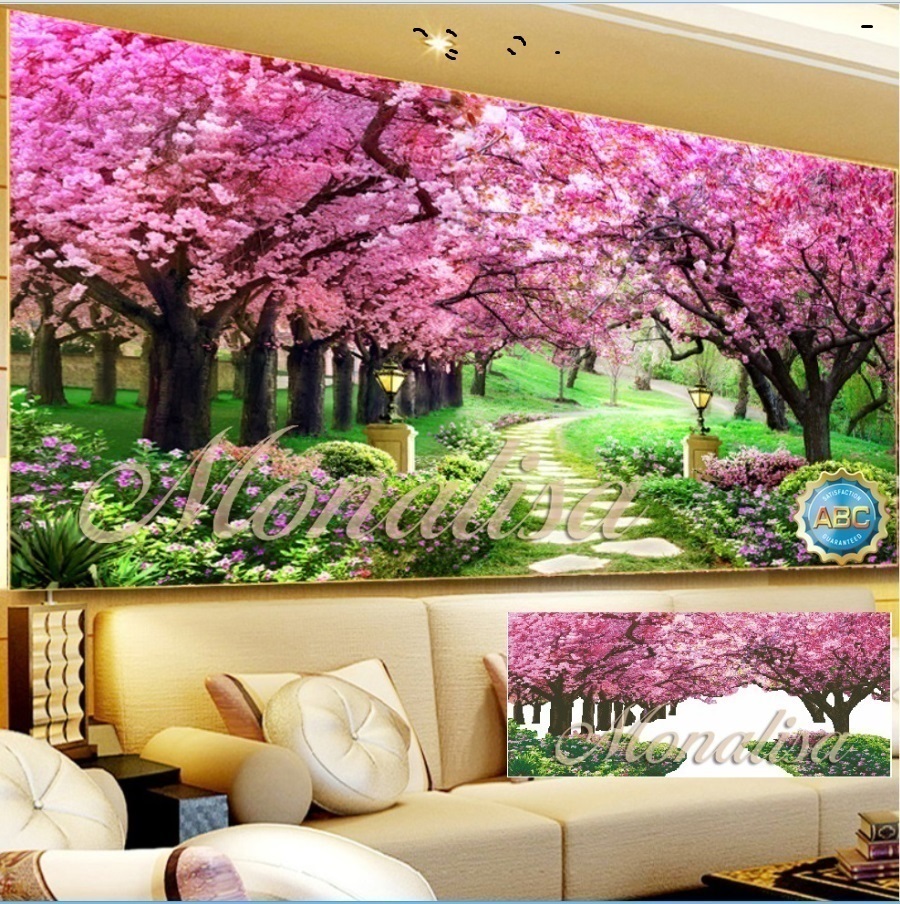 Tranh đính đá Con đường tình yêu 160x75cm