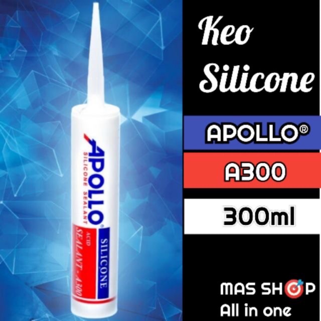 Keo silicon Apollo A300 Đen xám trắng trong Trắng Đục
