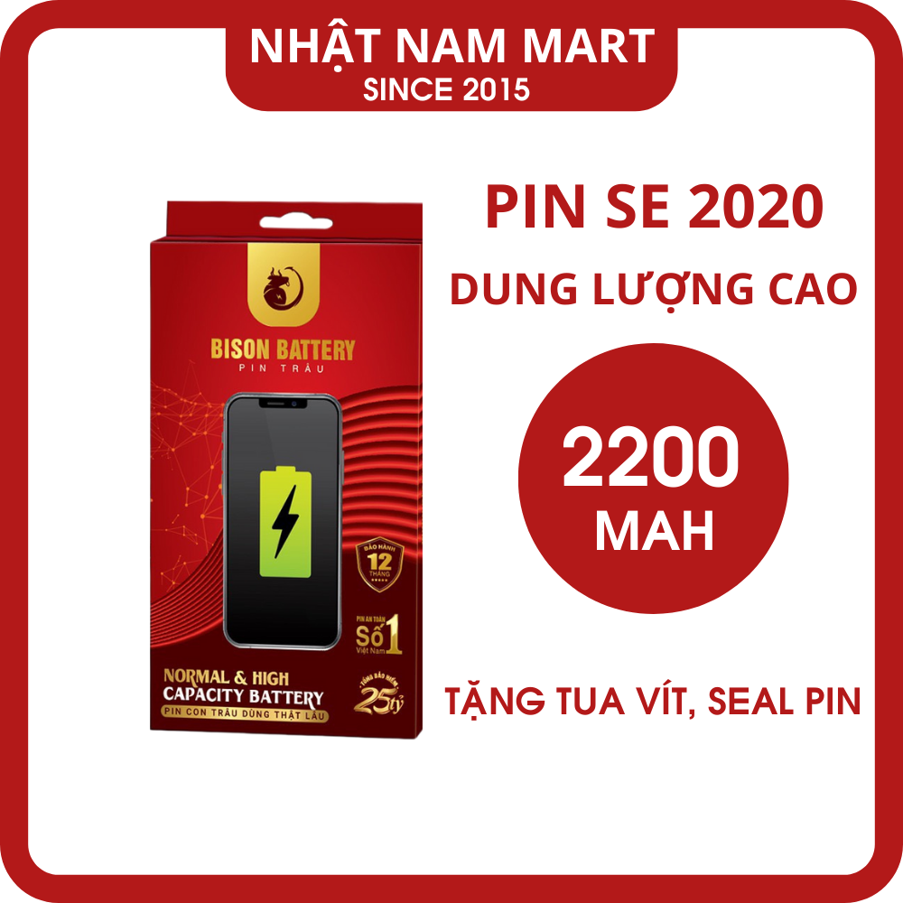 Pin bison se2020 dung lượng cao 2200mah - tặng kèm keo và dụng cụ thay pin- bh 12 tháng