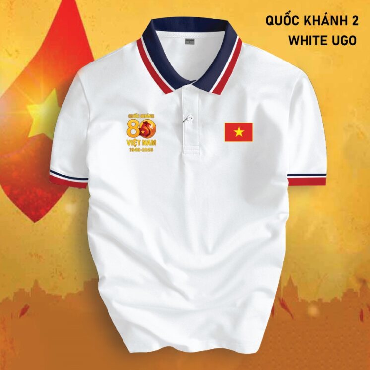 Áo Thun Polo Quốc Khánh 2/9, Áo In Hình 80 Năm Việt Nam Form Unisex Nam Nữ Chất CVC Cá Sấu Co Giãn Trẻ Trung