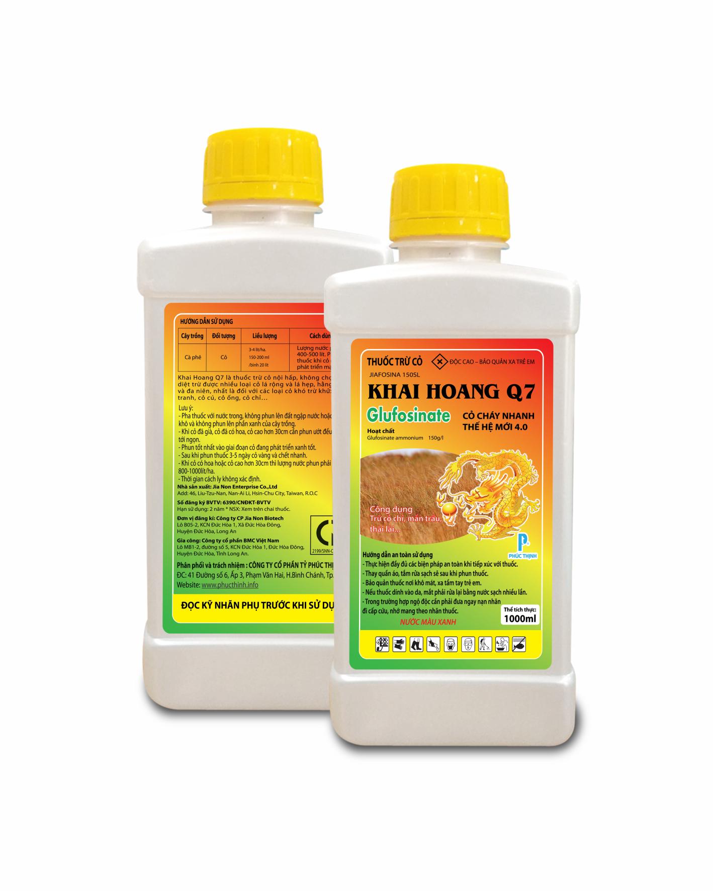 [HCM]Cỏ Cháy Khai Hoang Q7 900mlTrừ cỏ không chọn lọcnội hấp cháy chậm cỏ sinh học