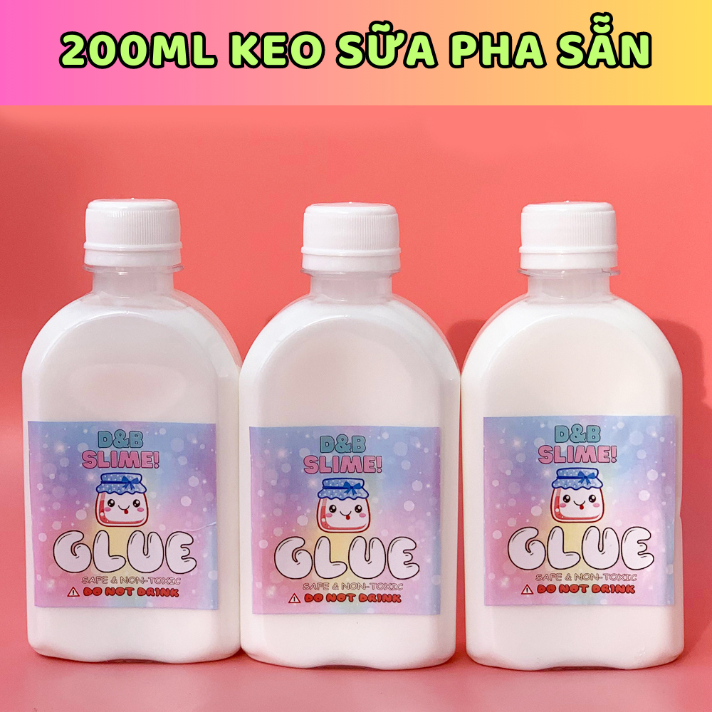 Chai 200ml keo sữa atm pha sẵn làm slime - nguyên liệu làm slime đầy đủ