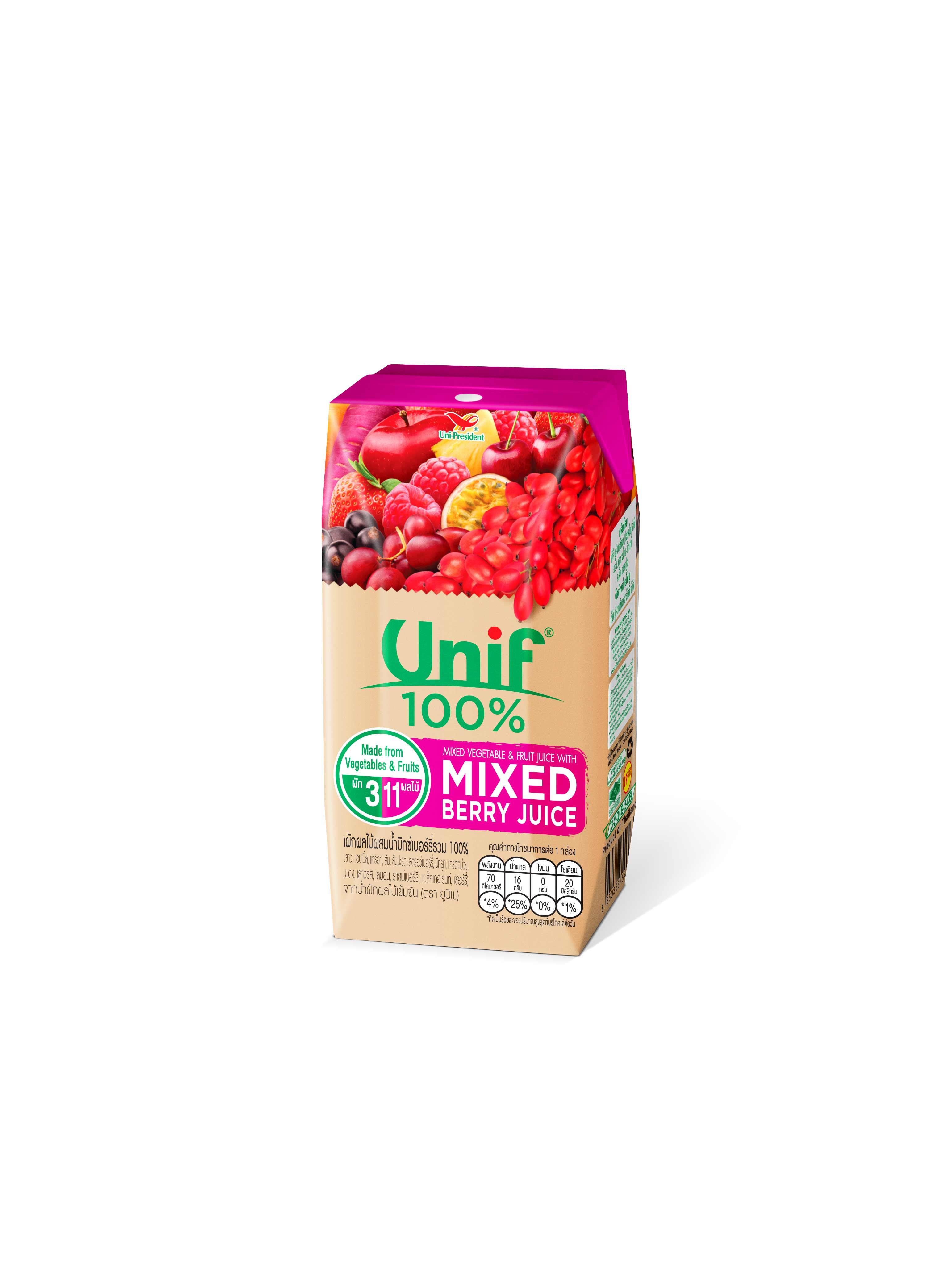 Nước ép rau củ quả và berry Unif 200ml