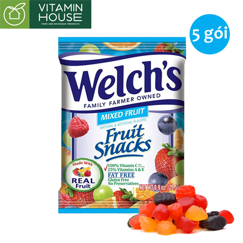 Combo 5 kẹo dẻo trái cây Welch's 23g [Vitamin House]