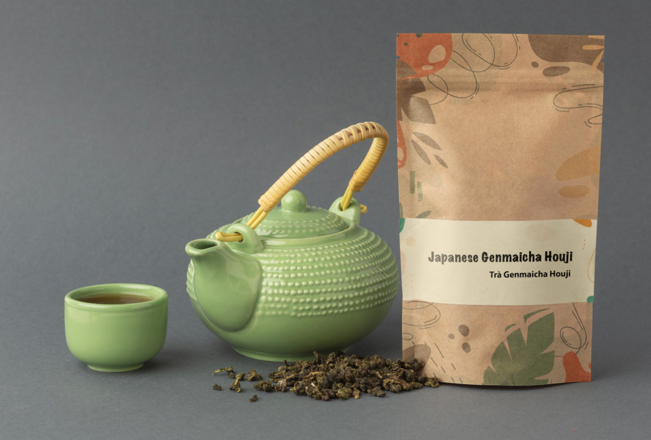 Trà Gạo Rang Genmaicha Houji - Japanese Genmaichai Houji - Túi 150gram - Nguyên liệu làm bánh và pha chế.