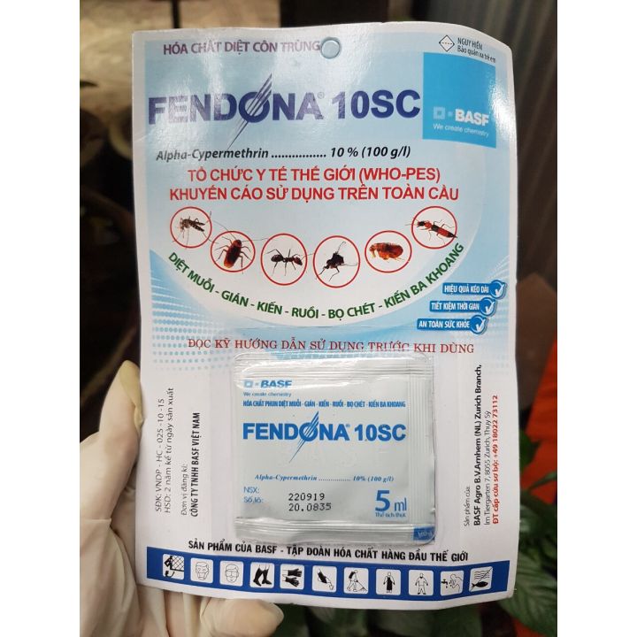 Thuốc diệt muỗi kiến gián FENDONA 10SC gói 5ml