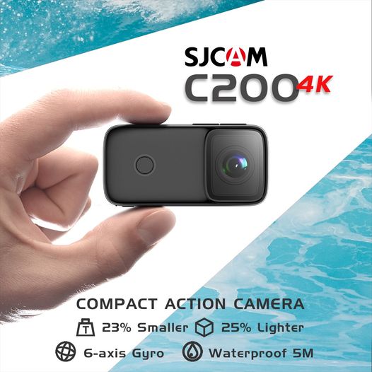 Camera hành trình sjcam c200, độ phân giải 4k/24fps, chống rung gyro 6 trục - hãng phân phối chính thức