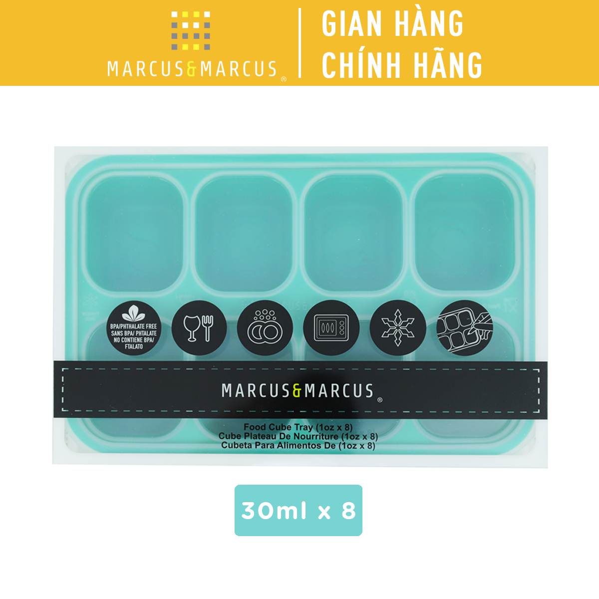 Khay silicon trữ đông đồ ăn dặm cho bé Marcus & Marcus - Ollie