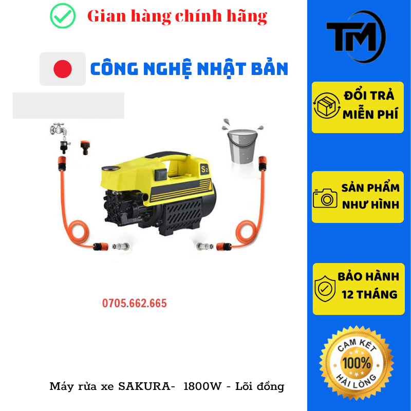 Xả Kho Giảm Giá Máy Rửa Xe Cấp Honda, Xịt Rửa Áp Lực Cao, Đánh Bay Mọi Vết Bẩn