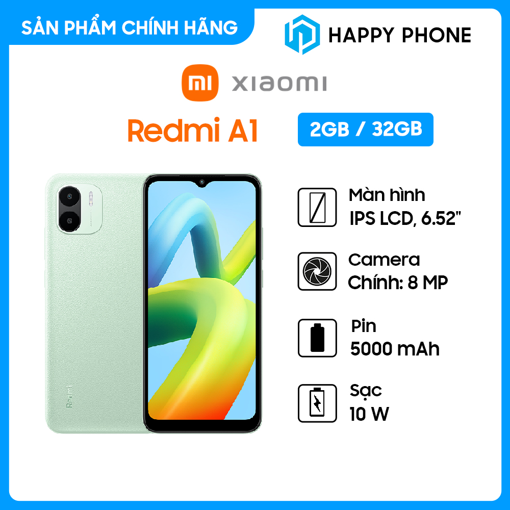 Điện thoại Xiaomi Redmi A1 - Hàng Chính Hãng, Mới 100%, Nguyên Seal | Bảo hành 18 tháng
