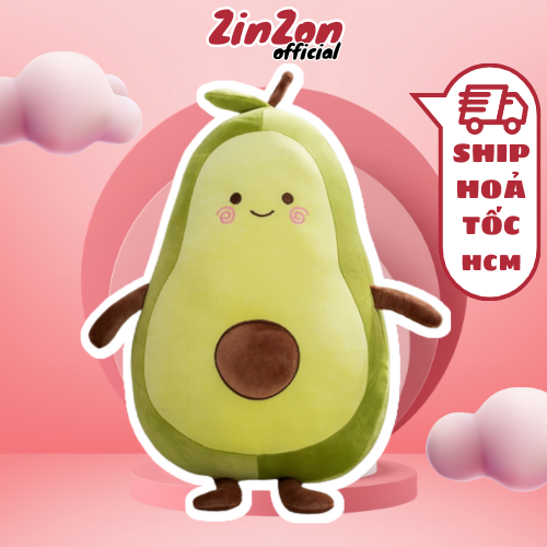 Gấu bông bơ nhồi bông.Gấu bông trái bơ êm mịn dễ thương