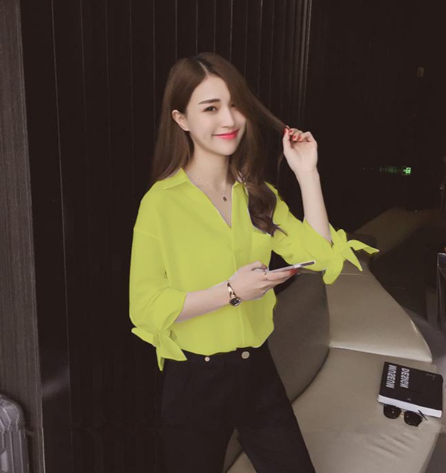 Áo kiểu cột nơ tay lỡ