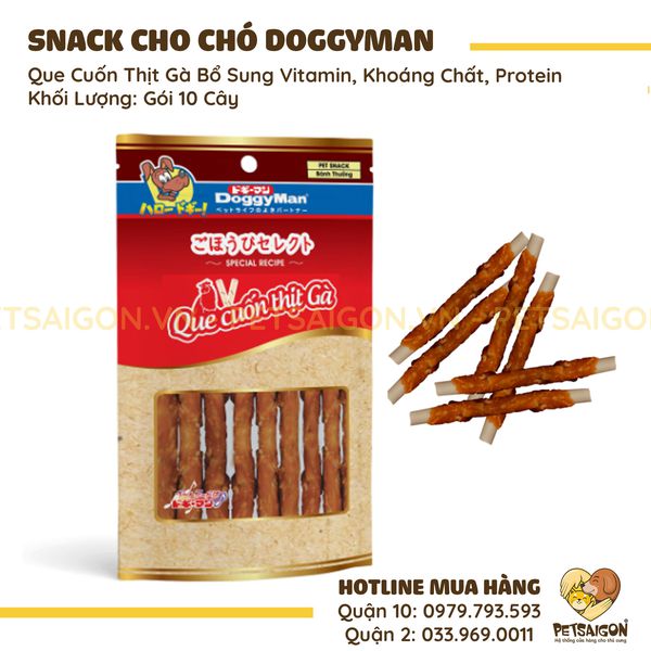 Snack doggyman que cuốn thịt gà cho chó