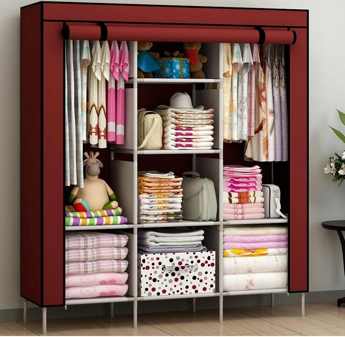 Tủ vải quần áo gia đình cỡ lớn - Mẫu mới 2019 - Tủ Treo Quần Áo, Tủ Vải Quần Áo Cao Cấp Kiểu Dáng 3 Buồng 8 Ngăn, Tiện Dụng, Dễ Dàng Tháo Lắp - Bảo Hành Uy Tín 1 Đổi 1