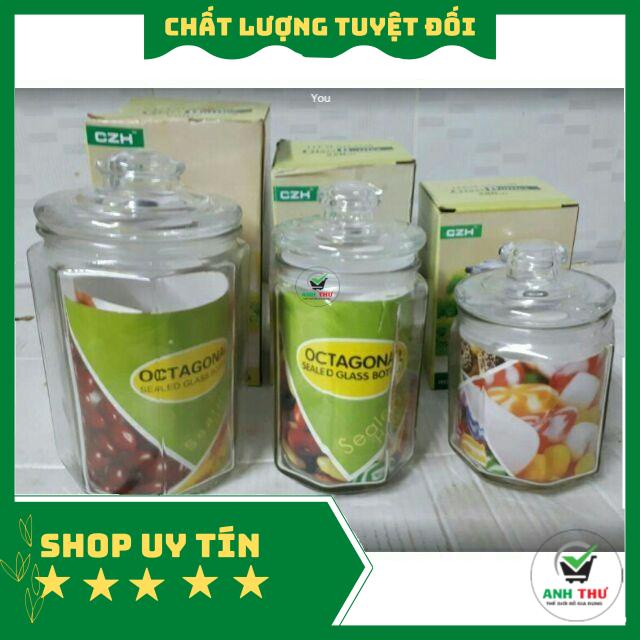 Hủ thủy tinh đựng gia vị có nắp chun 550ml- Hủ đựng thủy tinh - Hủ đựng gia vị siêu tiện dụng
