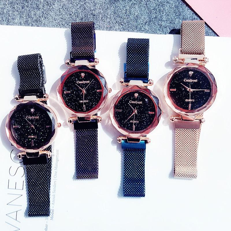 Đồng hồ thời trang nữ Candycat dây lưới lụa nam châm MS C779
