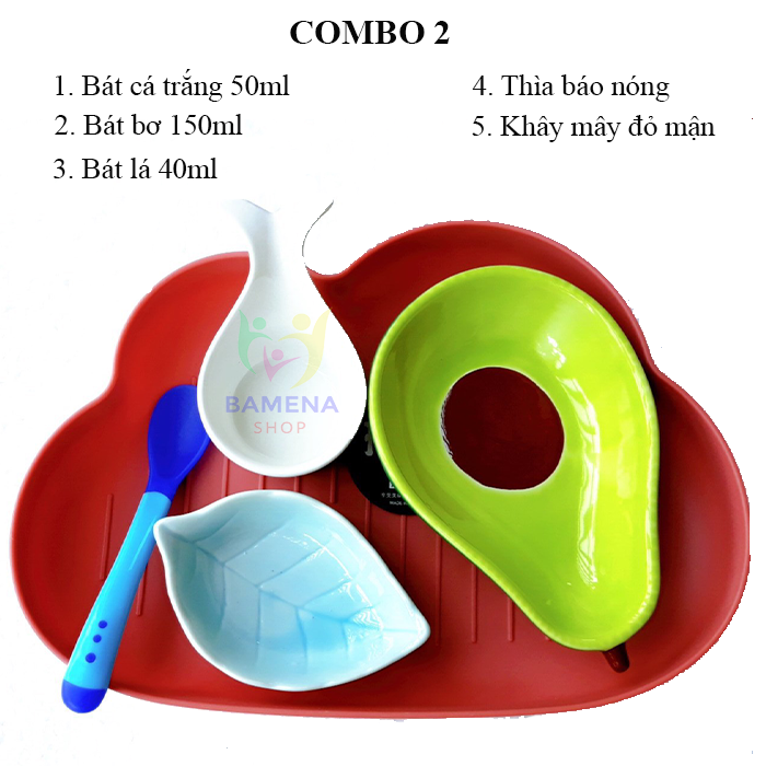 Combo bát ăn dặm gốm sứ màu sắc đa dạng kích thích giác quan giúp bé ăn ngon