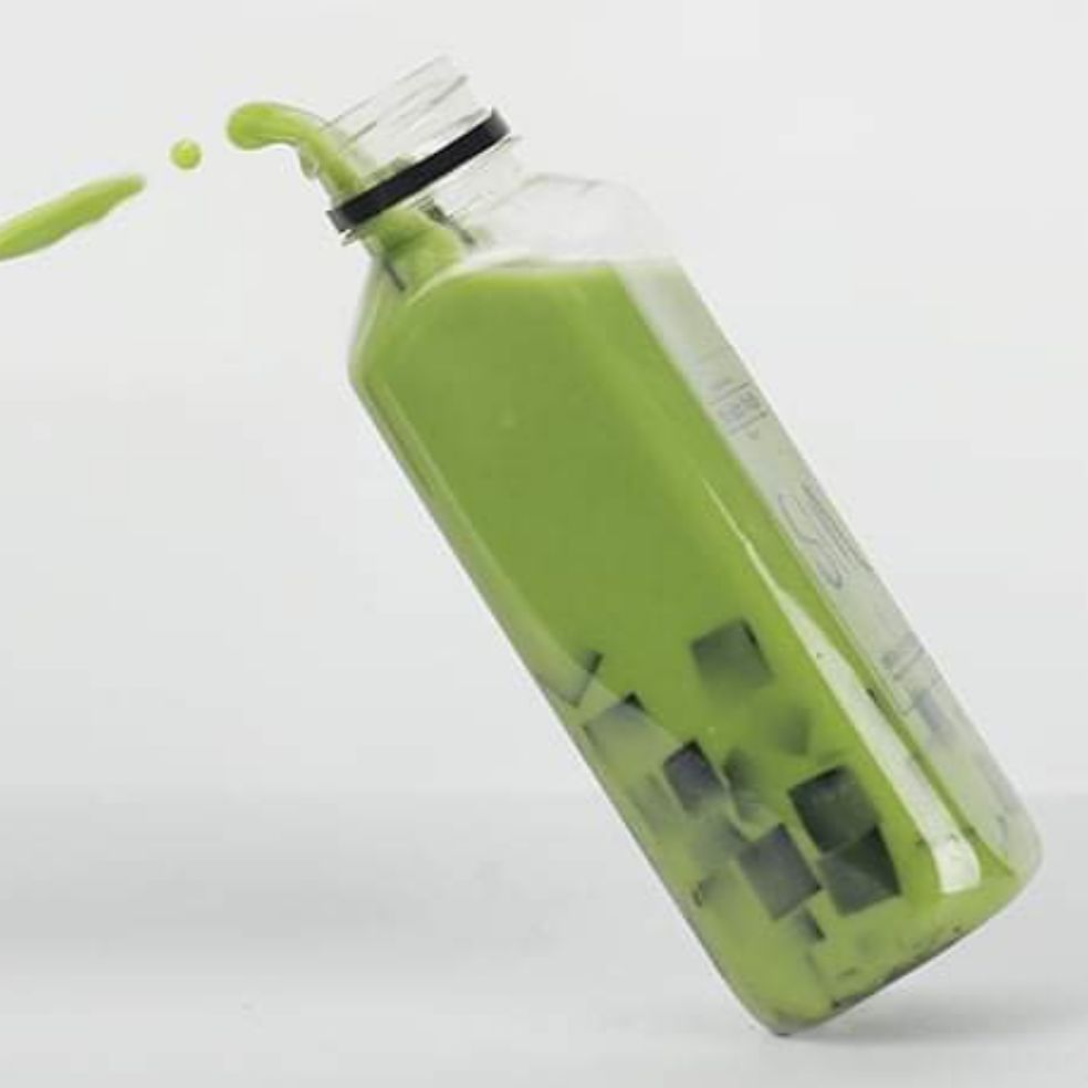 set 5 chai nhựa vuông nắp đen 330ml đựng trà sữa