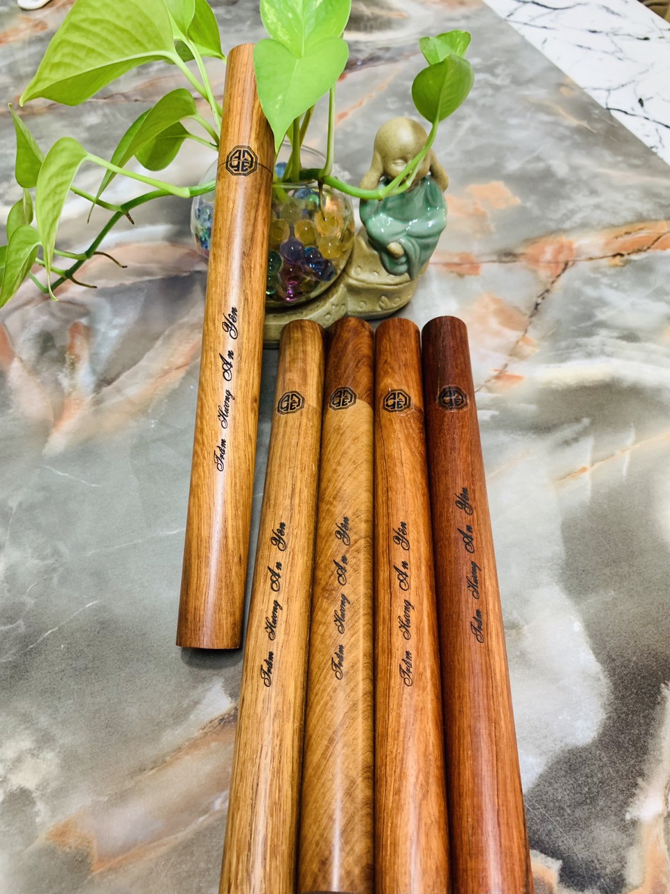 Combo 1 ống 90 cây nhang Trầm Hương không tăm + khay đế cắm