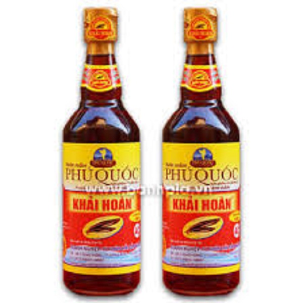Combo 2 chai Nước mắm Phú Quốc Khải Hoàn chai thủy tinh 40 độ đạm 520ml
