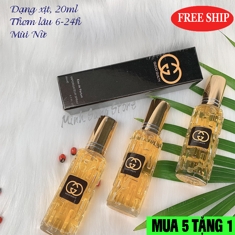 Combo 3 chai nước hoa nữ chiết pháp guitly vàng 20ml lưu hương 4-12h