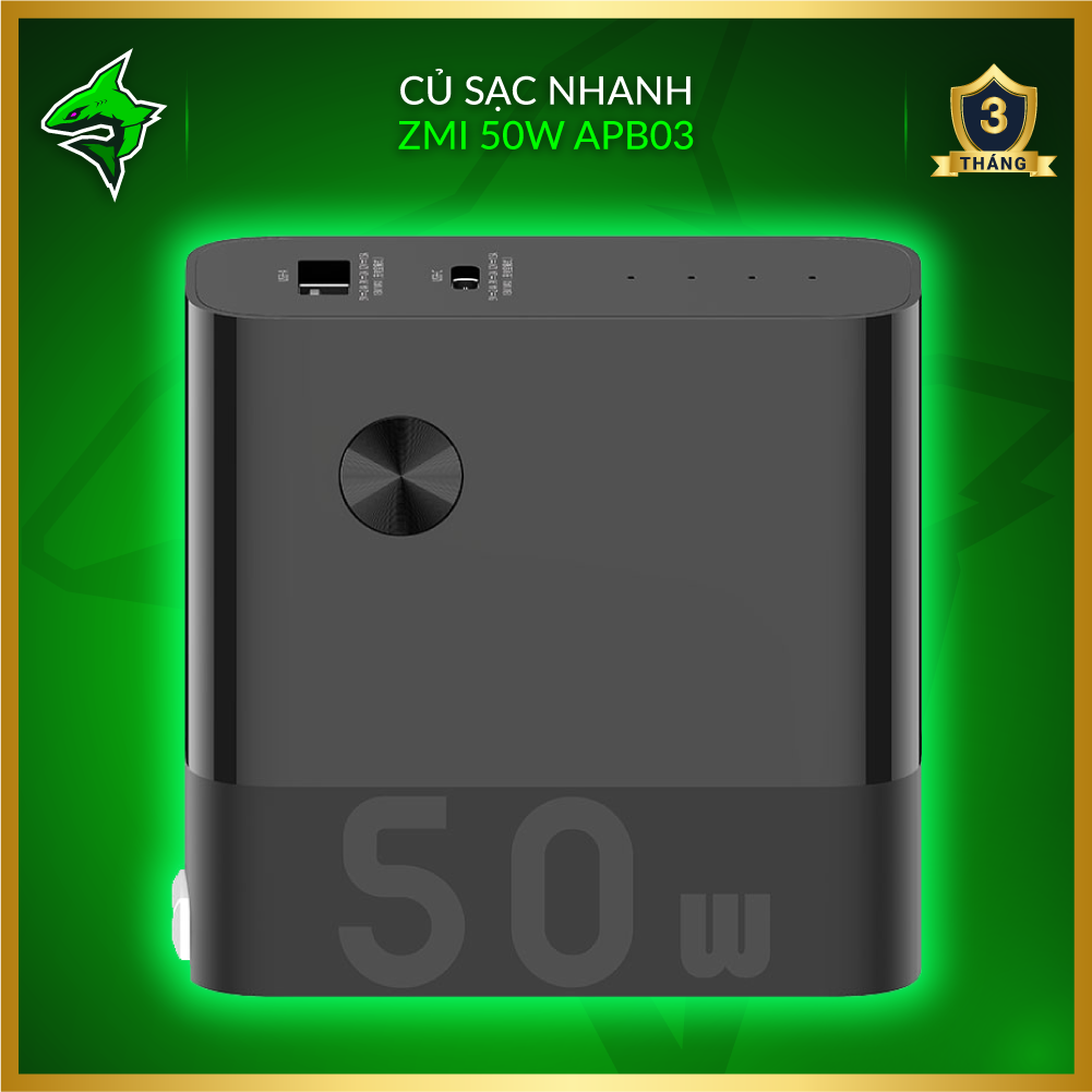 Củ Sạc Nhanh ZMI APB03 50W Kiêm Pin Dự Phòng 6700mAh, Kèm Cáp 2 Đầu Type C Dài 1m