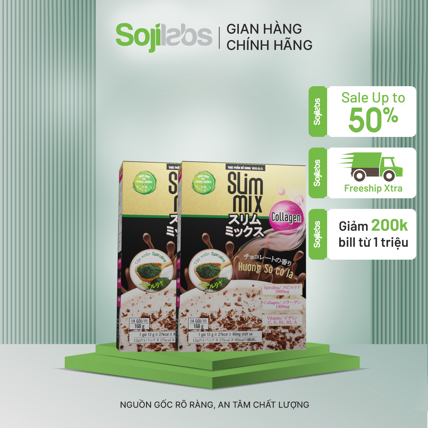 [HCM]Bột Hỗ Trợ Giảm Cân SLIM MIX dành cho người muốn giảm béo người đang dùng chế độ giảm béo công nghệ Nhật Bản - Hộp 20 gói
