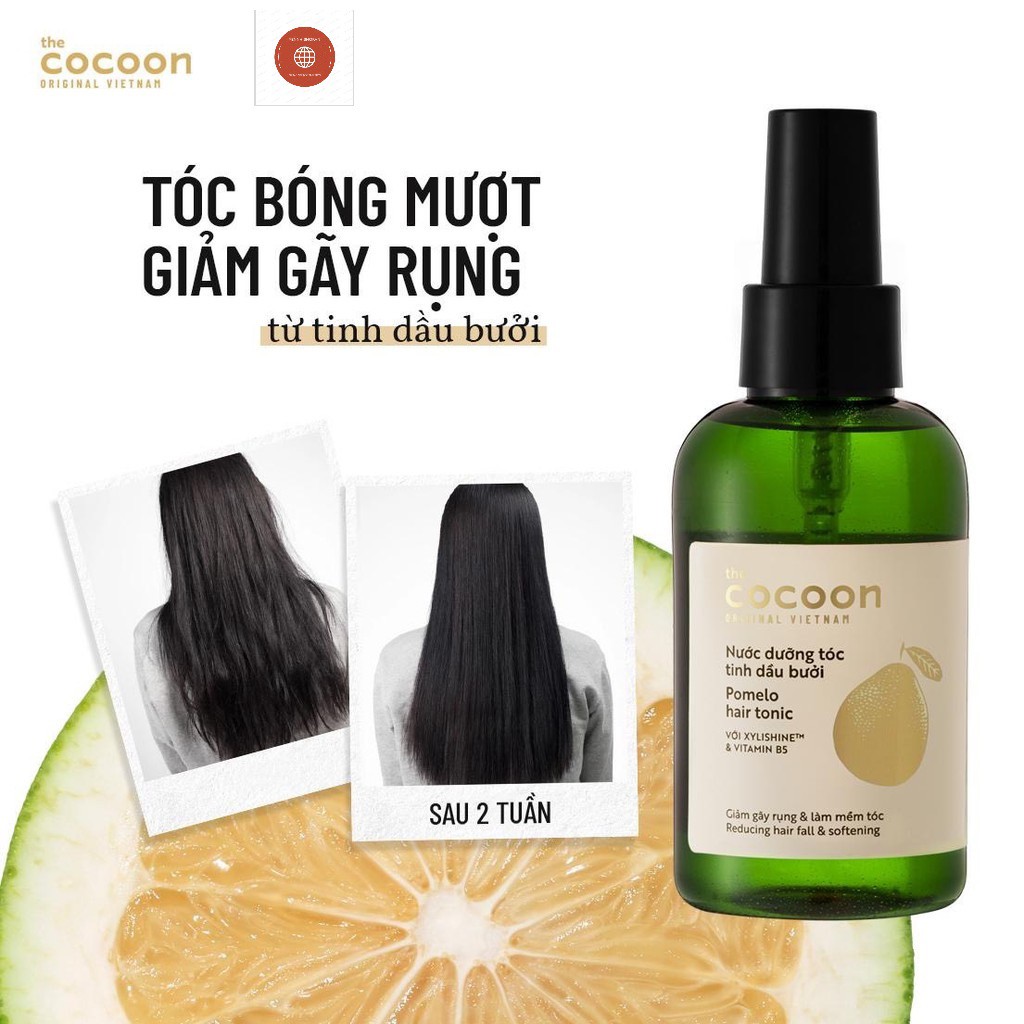 Nước dưỡng tóc tinh dầu vỏ bưởi Pomelo Cocoon 140ml giúp giảm rụng tóc, kích thích tóc mọc nhanh