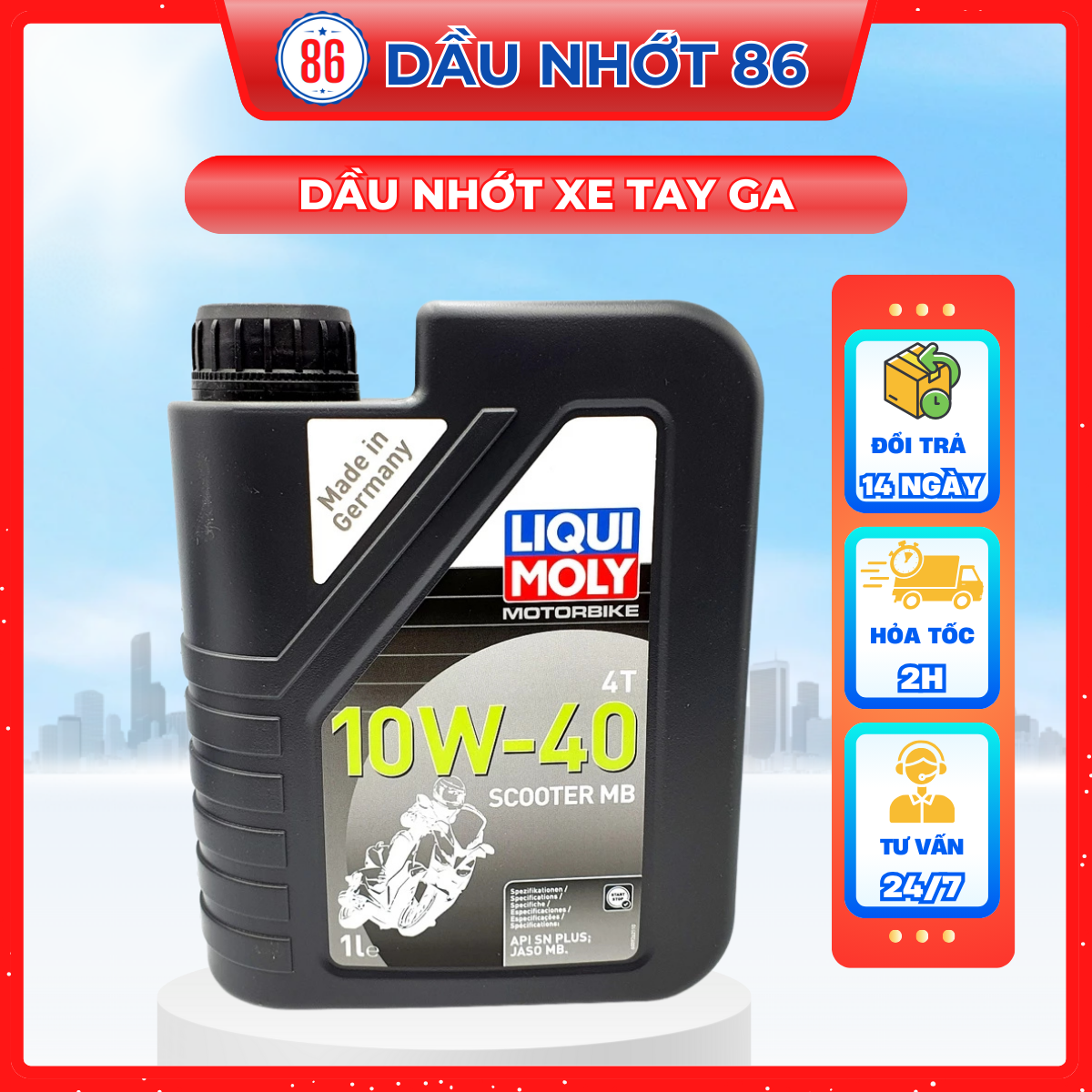Nhớt tổng hợp cho xe tay ga Liqui Moly Scooter MB 1L - Sản Xuất tại Đức