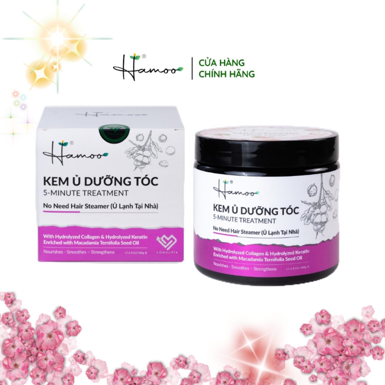 Kem ủ tóc hamoo hương nước hoa giúp phục hồi tóc hư tổn
